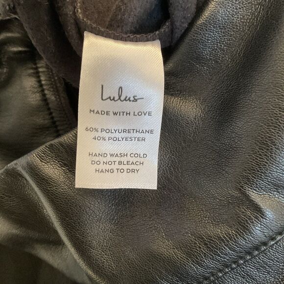 Lulus City Status Pants Women's XS Black Vegan Leather Hi Rise Bootcut NWT - Picture 10 of 16